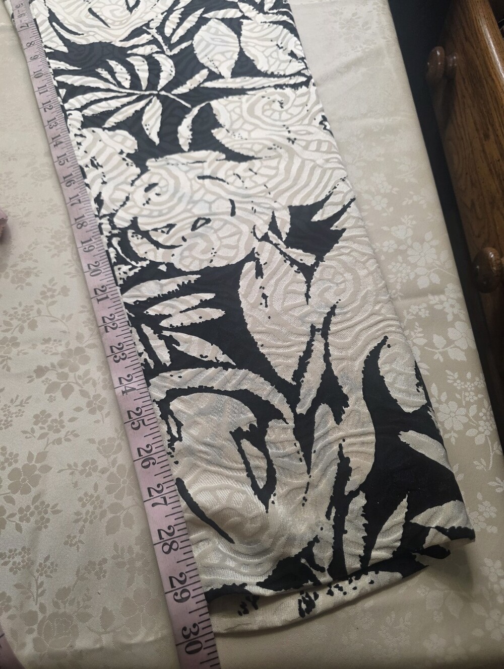 Vintage 80s Silks by St. Gillian 100% Silk Jumpsuit Black Ivory Floral 10 - Picture 11 of 13